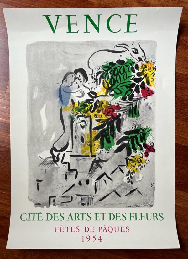 Marc Chagall - Vence, Cite des Arts et des Fleurs, Original Vintage Exhibition Poster 1954 - Image 2