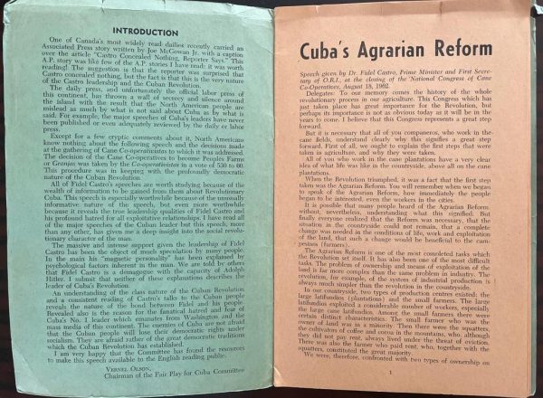 Cuba's Agrarian Reform, Fidel Castro, 1963, First Edition - Image 2