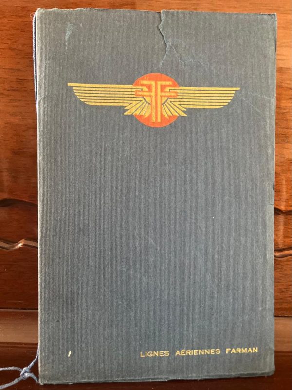 1930, ORIGINAL ROUTE AND TIMETABLE PROGRAM, LIGNES AERIENNES FARMAN, SGTA