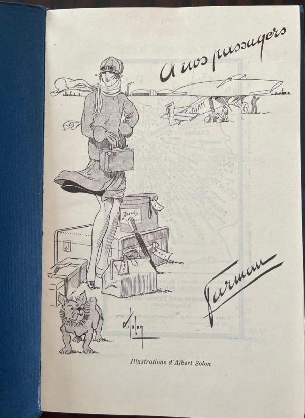 1930, ORIGINAL ROUTE AND TIMETABLE PROGRAM, LIGNES AERIENNES FARMAN, SGTA - Image 2