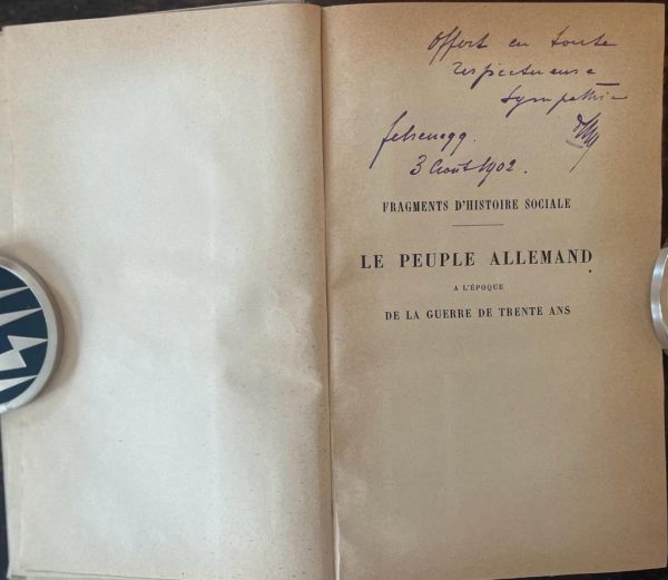 SIGNED! 1901, Gustave Freytag,  Le peuple allemand à l'enquête de la guerre de trente ans - Image 3