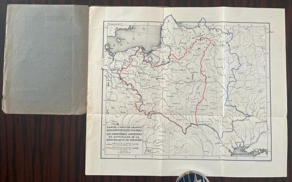 1926, Original Map of Ancient and New Borders of POLAND, Les Frontieres, Anciennes et Actuelles, de la Republique de POLOGNE