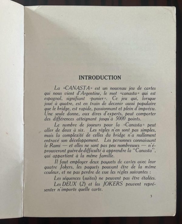 1940's ORIGINAL CANASTA BOOKLET, OFFICIAL RULES, ALEXANDRIA, EGYPT - Image 3