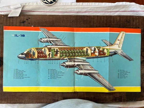 SUPERB CZECH CSA VINTAGE IL-18 CUT-A-WAY BROCHURE - Image 2