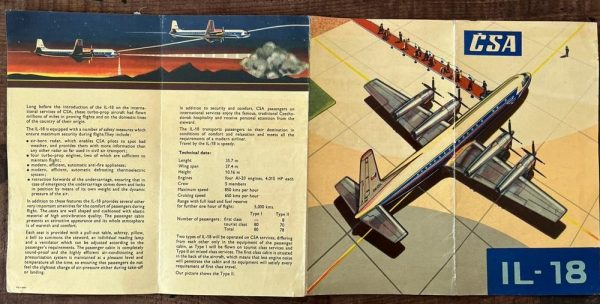 SUPERB CZECH CSA VINTAGE IL-18 CUT-A-WAY BROCHURE - Image 3