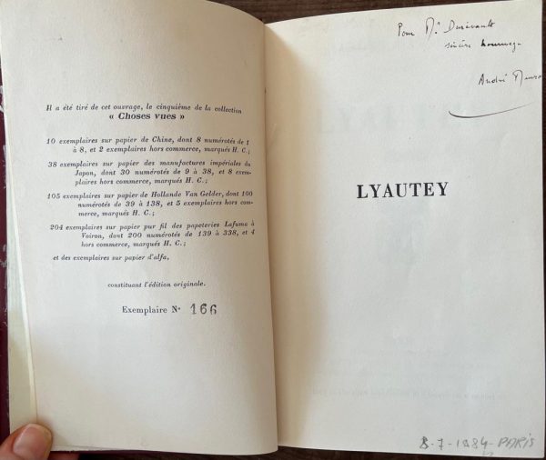 1931, ANDRE MAUROIS, SIGNED, LYAUTEY, 1/204 Copies, First Edition - Image 2