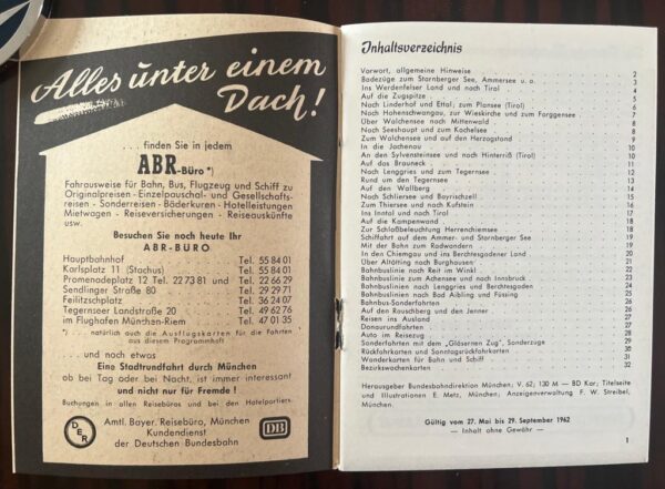 1962, Munich, Sommerprogramm,  Bundesbahndirektion München - Image 2