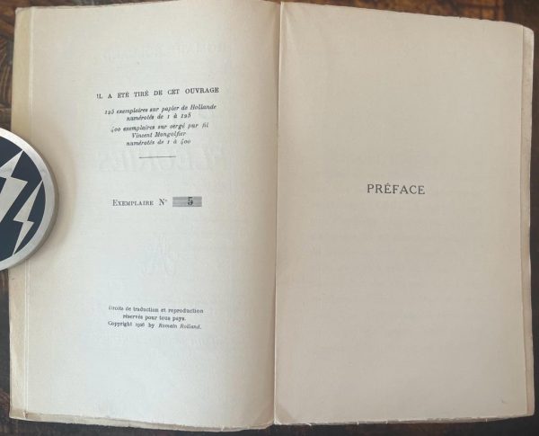 1926, Romain Rolland, Pâques fleuries, First Edition, Nobel Laureate, One out of 125 Copies - Image 4