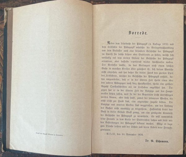 Rare! 1877, Dr. Chr. Gottlob Schumann, Geschichte der Pädagogik im Umriss, First Edition - Image 2