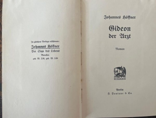 Scarce! 1901, Johannes Hoeffner, Gideon der Arzt, First Edition, Geroulanos - Image 4