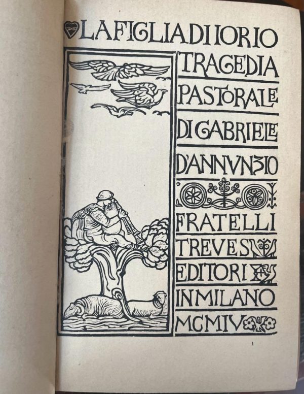 1904, Gabriele D'Announzio, La Figlia Di Iorio, First Edition, Adolfo de Karolis, Ex Libris Lady Fitzgerald Law