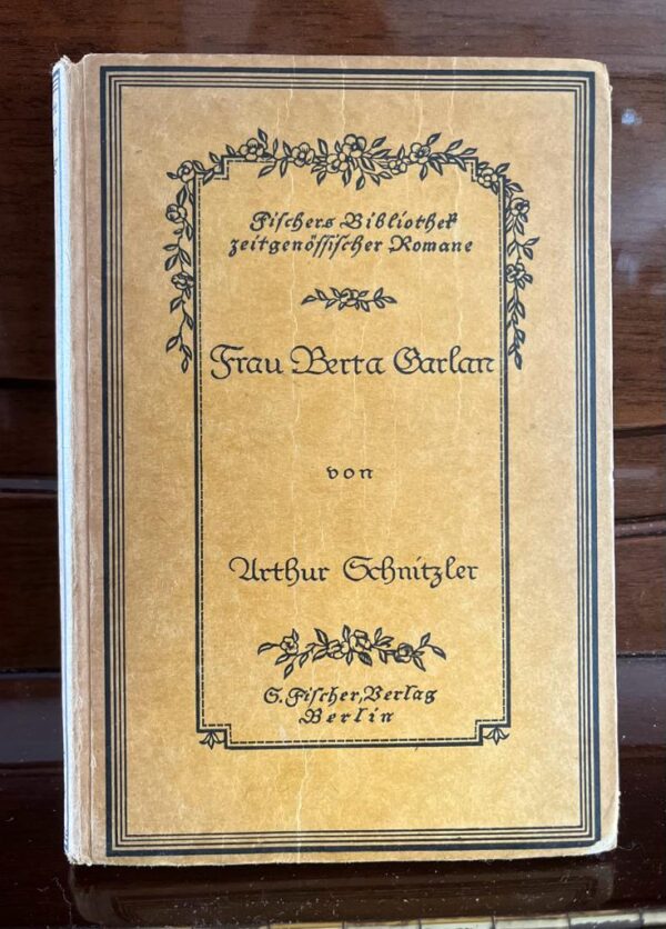 1917, Arthur Schnitzler, Frau Berta Garlan,  Fischer Verlag Berlin,