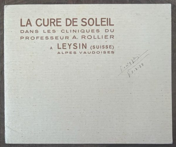 1937, La Cure de Soleil, Prof. A. Rollier, Leysin, Switzerland, Catalog & Price List, Heliotherapy