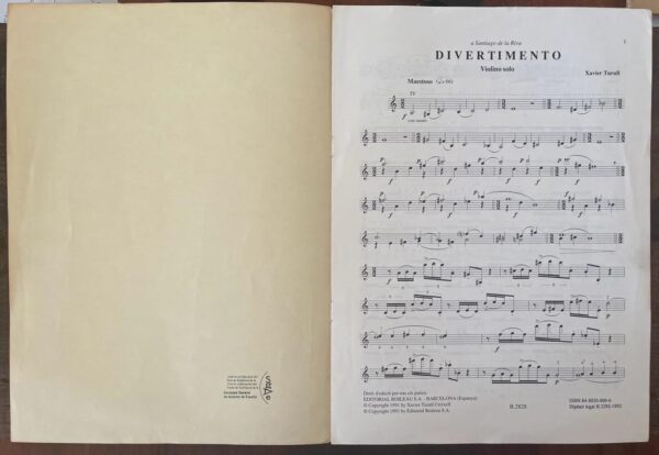 Signed! 1991, Xavier Turull, Original Music Score, Divertimento, Barcelona, Spain - Image 2