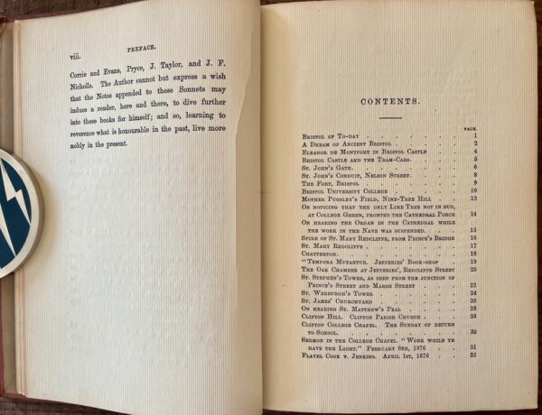 RARE! 1877, A Book of Bristol Sonnets, Hardwicke Drummond Rawnsley, First Edition, Tintern Abbey - Image 3