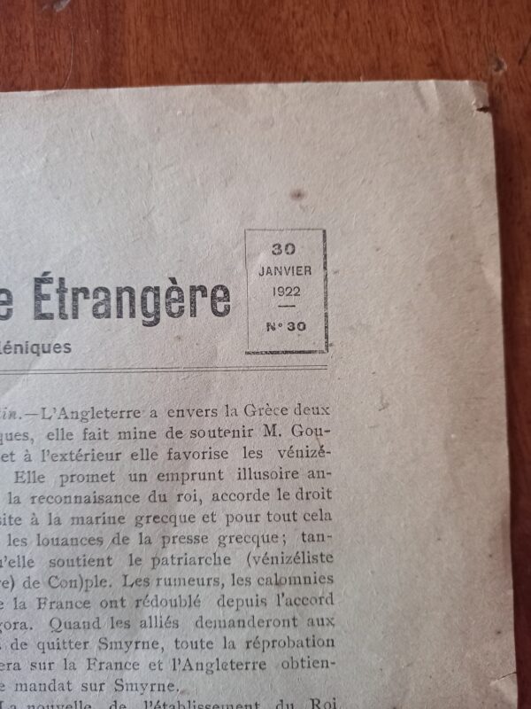 1922, Bulletin de Presse Etrangere sur les Affaires Helleniques, Kemal Atatürk, Greco-Turkish War - Image 2