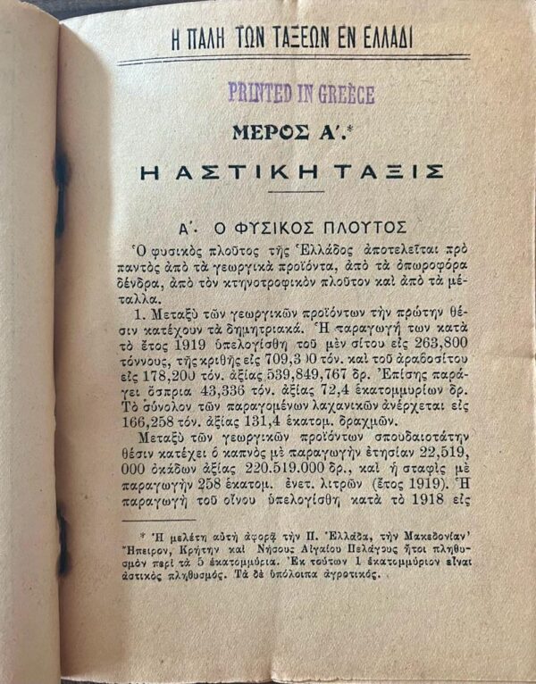 Rare! 1921, Greece, Greek Workers Union Movement, G. A. Georgiadis, The Class Struggle, I Pali ton Taxeon en Elladi - Image 3