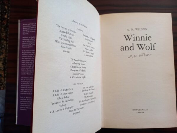 Signed! A. N. Wilson, 2007, Winnie and Wolf, First Edition, NF Copy! - Image 6