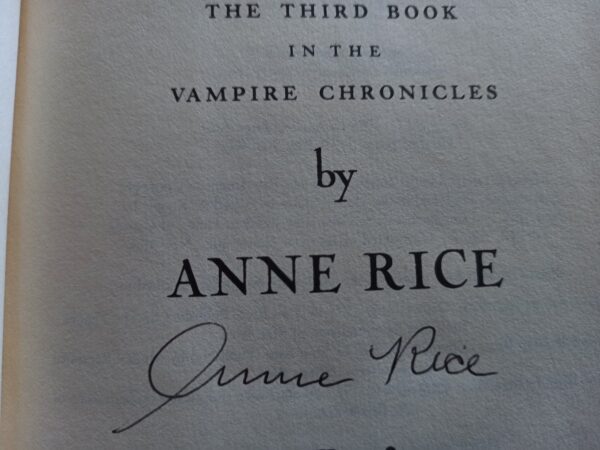 Signed! 1988, Anne Rice, The Queen of the Damned, First Edition, VF - Image 6