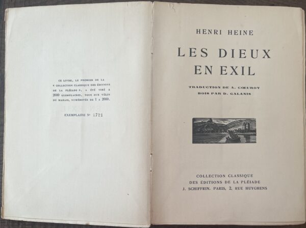 1926, Henri Heine, Les Dieux en Exil, Demetrios Galanis, 1/2000 Copies, Heinrich Heine