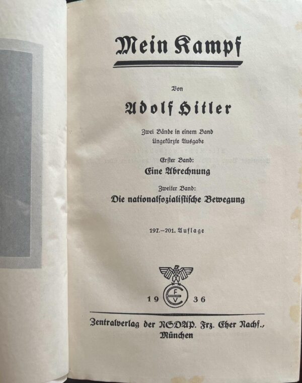 1936, Adolf Hitler, Mein Kampf with Dust Jacket - Image 8