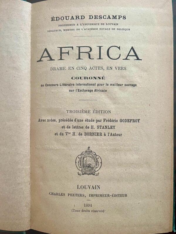 1894, SIGNED, Eduard Descamps, Africa, Belgium, Colonialism, Leuven Print, Very Rare! - Image 6