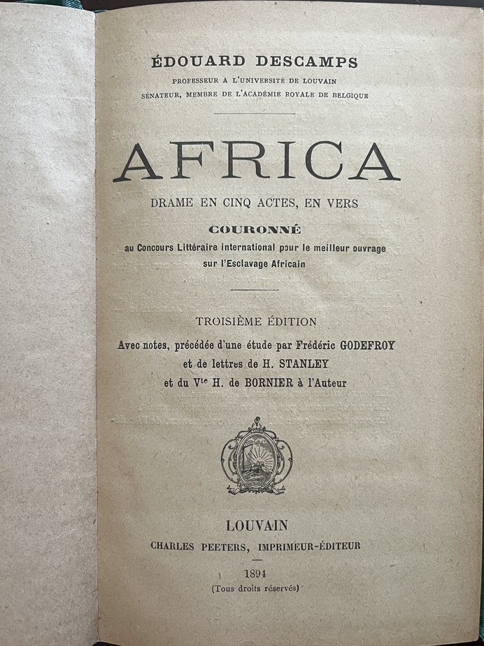 Édouard Descamps, Africa, Rare 1894 Anti-Slavery Drama, Signed Presentation Copy to the Mavromichalis Family - Image 4