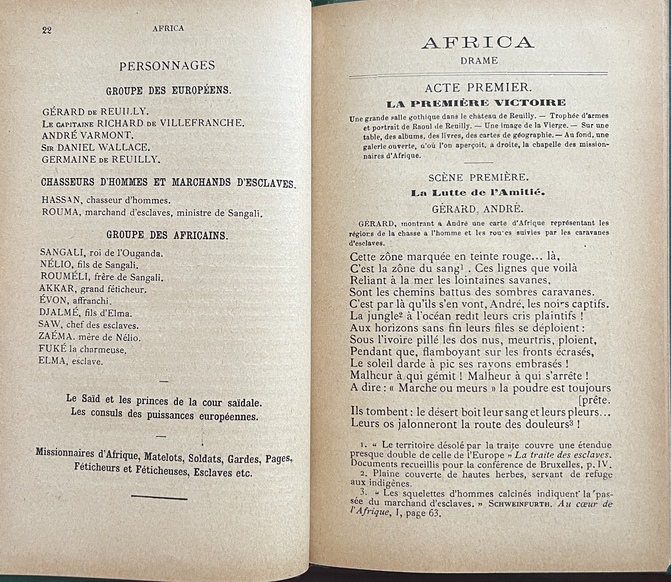 Édouard Descamps, Africa, Rare 1894 Anti-Slavery Drama, Signed Presentation Copy to the Mavromichalis Family - Image 7