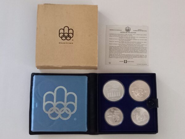 1973 Canada Montreal Olympic Games Four Silver .925, Coin Set (4.3 Troy oz.)