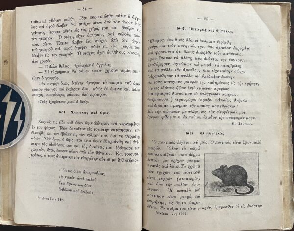 1922, Greece, Original Vintage, Anagnosmatarion, Primary School Book, 2nd Grade - Image 7