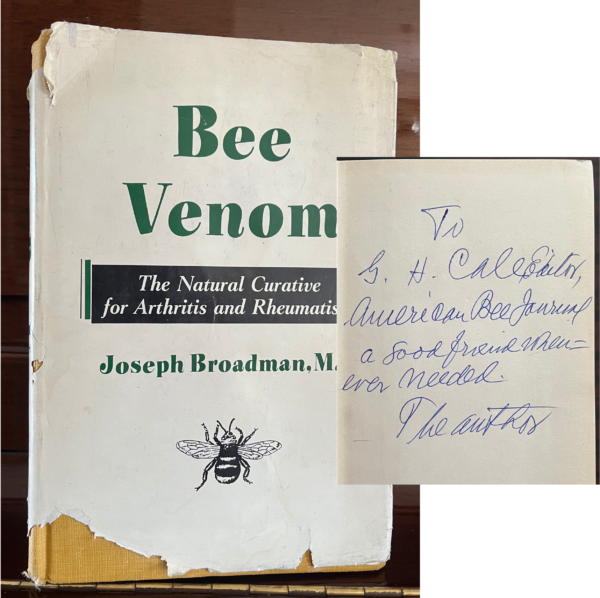 SIGNED! Bee Venom, The Natural Curative Arthritis And Rheumatism Joseph Broadman