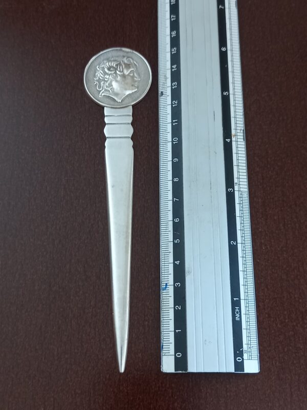 1980s, Greece, Letter Opener, Solid Silver 925, 40g, King Alexander the Great - Image 2