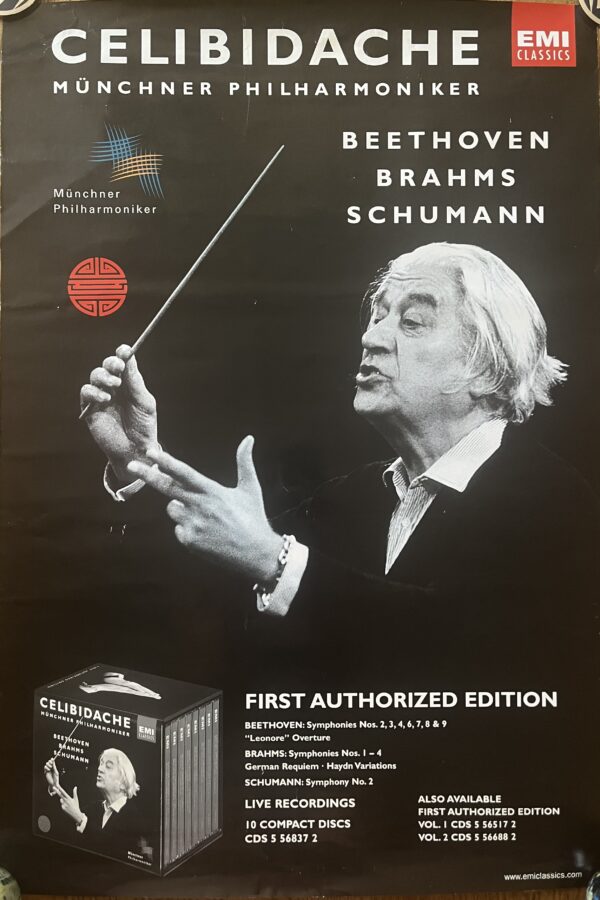 1999, Emi Classics, Original Poster, Sergiu Celibidache, Münchner Philharmoniker, Brahms, Beethoven, Schumann