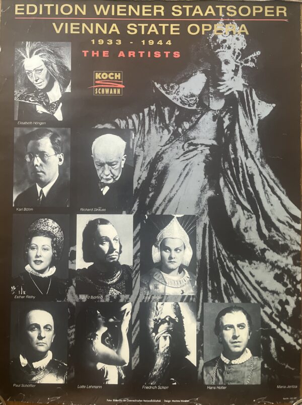 1994, Original Poster, Koch Schwann, Vienna State Opera, Richard Strauss, Elisabeth Höngen, Karl Böhm