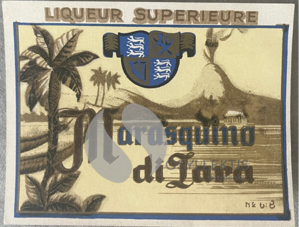 Rare, Original Lithograph, Vintage Marasquino di Zara Label, 1930s - '40s, Greece, Sarantis K. Konstantatos Distillery - Image 3