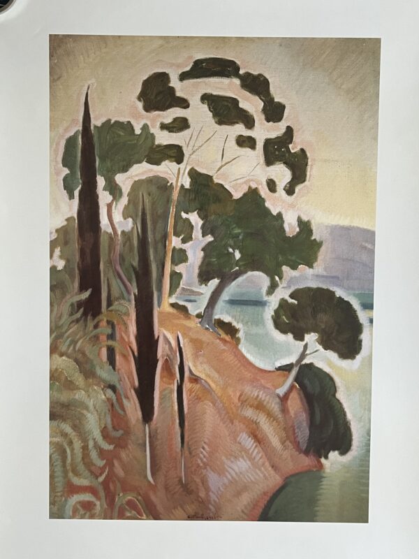 1980s, GREEK PAINTER KOSTANTINOS PARTHENIS, LITHOGRAPH PRINT, CORFU LANDSCAPE - Image 2