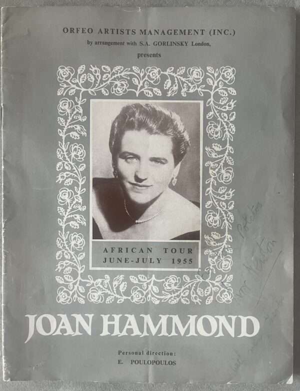 1955, African Tour, Joan Hammond, Program, Photo, Ivor Newton, 2x Signed - Image 2