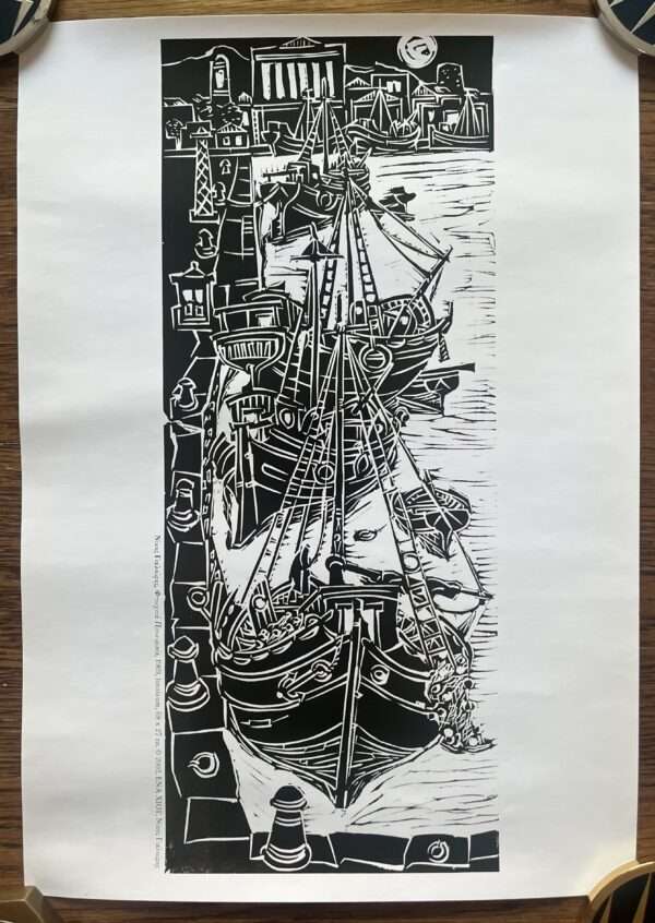 Rare, 2002 Poster, Greece, Nikos Gialouris, Poor Waterfront, Greek Art, Chios