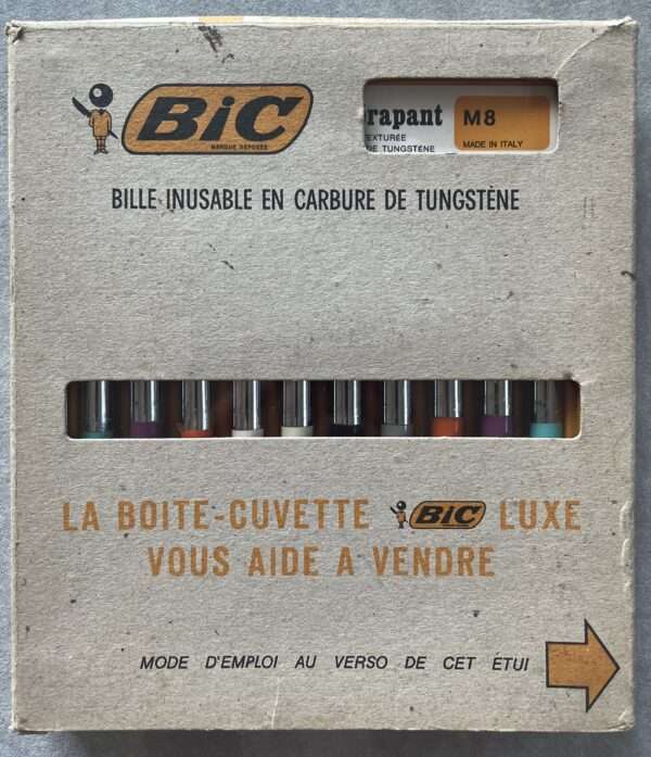 Vintage, BIC, Antiderapant M8 Original Ballpoint Box, Set of 10 Pens, France 70s - Image 2