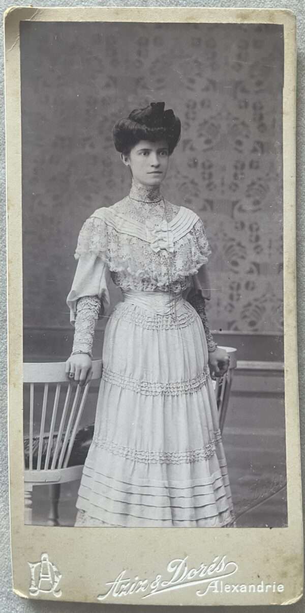 Rare! 1900s, Original Photo, Young Lady, Atelier Aziz & Dores, Alexandria, Egypt