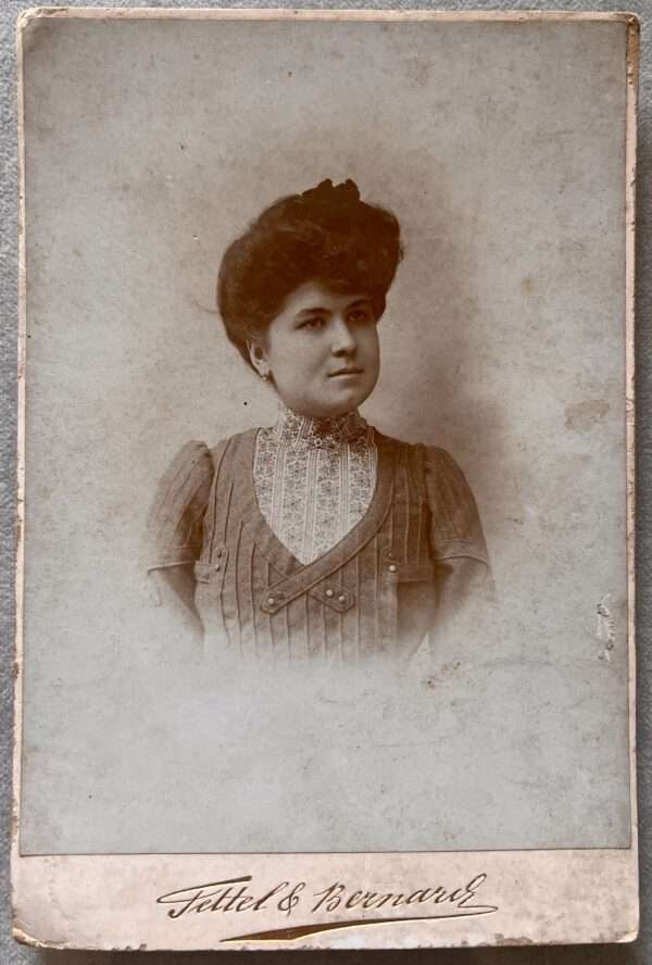 Rare! 1900s, Original Photo, Young Lady, Fettel & Bernard, Alexandria, Egypt