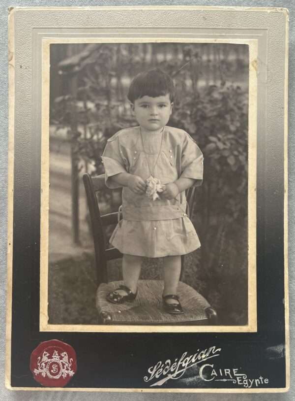 Rare! 1914, Orig. Photo, Baby Boy, Armenian Photographer Sedefgian, Cairo, Egypt