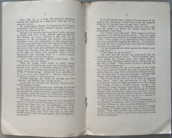 1919, Ch. Vasilakaki, Turks and Greeks, Public Lecture, King's College London, Greco-Turkish War - Image 4