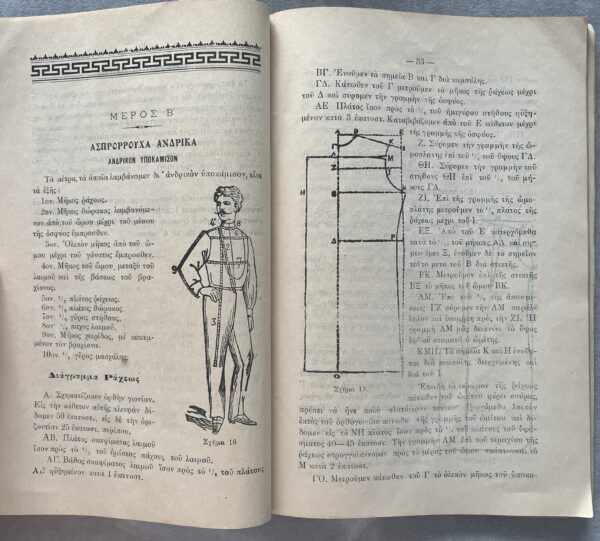 Rare, 1916, Greek Schoolbook, M. Moira, Systimatiki Didaskalia Koptikis, Systematic Instruction in Cutting and Tailoring, Greece - Image 7