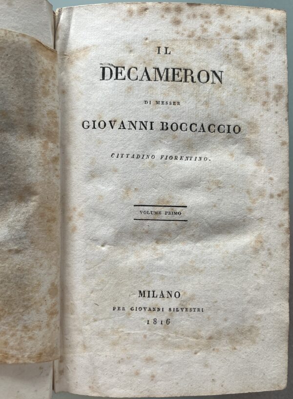 Rare, 1816, Giovanni Bocccaccio, Il Decameron, Milan, G. Silvestri, Volume 1&2 - Image 6