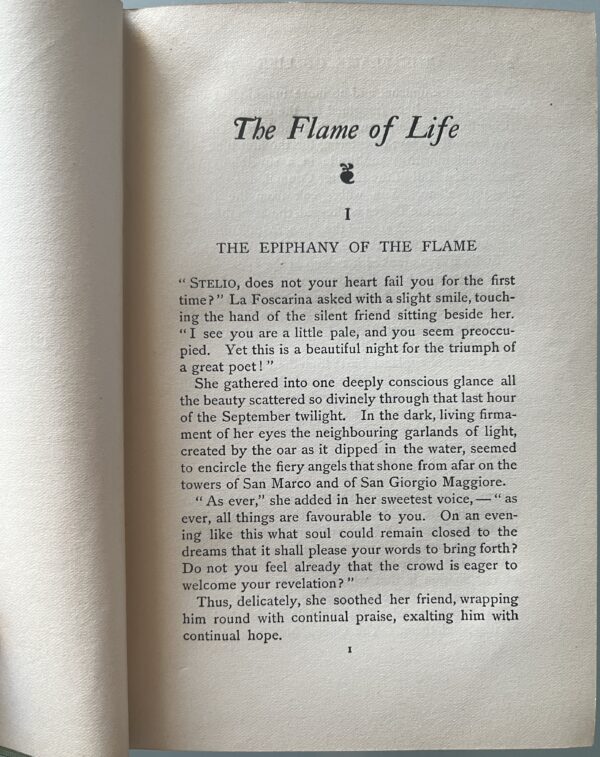 1900, Gabriele D'Annunzio, The Flame of Life, L. C. Page, Boston, First English Edition - Image 9