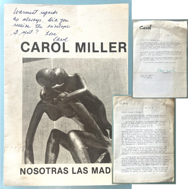 Signed, 1978-1981, LOT OF Carol Miller Correspondence & Exhibition Invitation, Mexico, Nosotras Las Madres