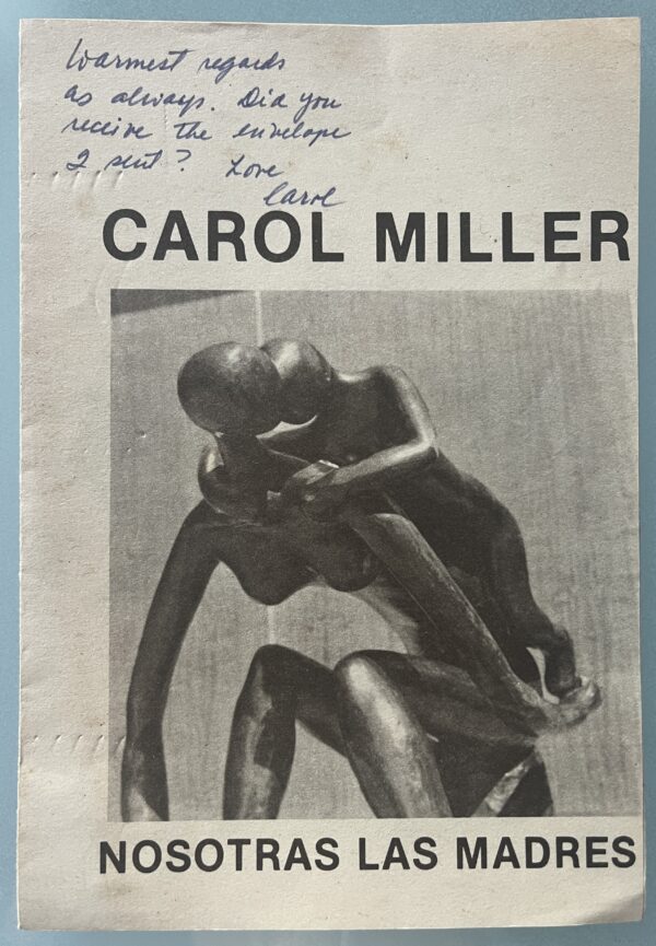 Signed, 1978-1981, LOT OF Carol Miller Correspondence & Exhibition Invitation, Mexico, Nosotras Las Madres - Image 2