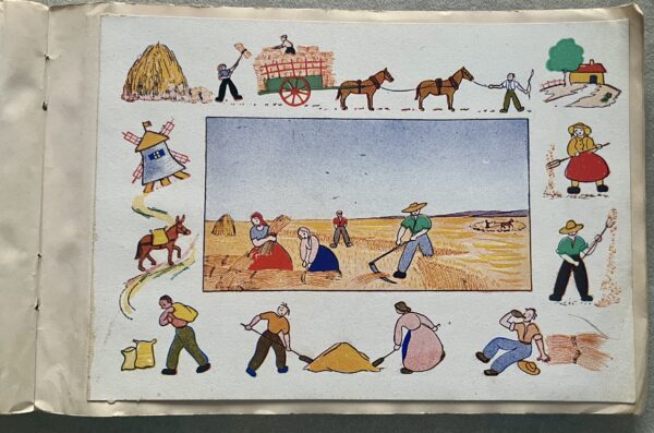 Rare, 1951, Children's Booklet, Lambros Orphanos, E. Mourelou, 12 Lithograph Postcards - Image 6