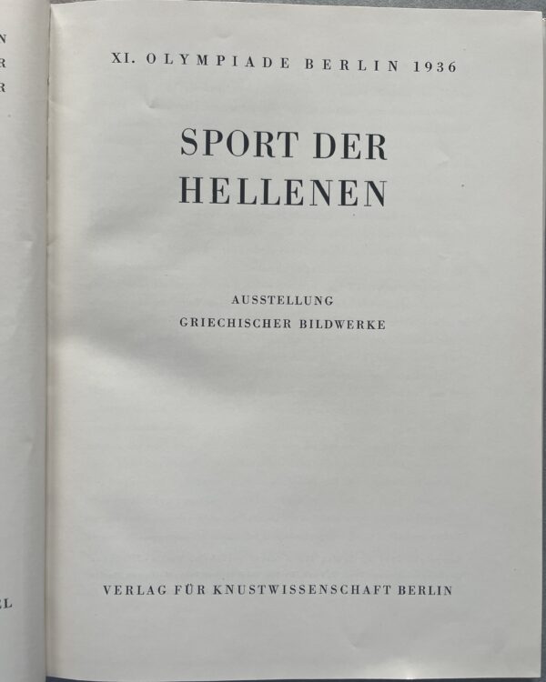 1936, XI. Olympic Games Berlin, First Edition, German Book, Greek Exhibition, VG+, Sport der Hellenen - Image 3